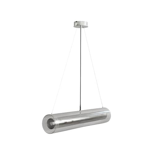 Pendelleuchte Frame FAT LED metall silber / Ø 18 x L 100 cm - 101 COPENHAGEN - Verchromt - Glas, verchromtes Aluminium