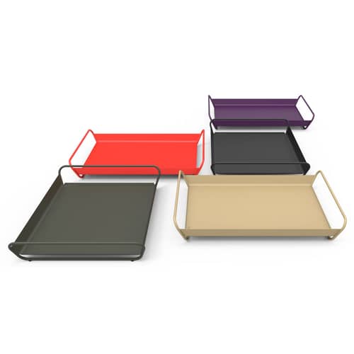 Vassoio Alto / Acciaio - 53 x 38,5 cm - Fermob - Carbone - Acciaio elettrozincato
