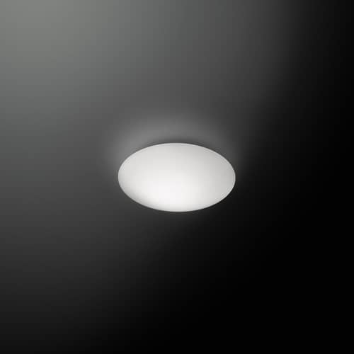 Applique Puck LED / Plafonnier - Ø 27 cm - Vibia - Ø 27cm / Blanc - Verre soufflé