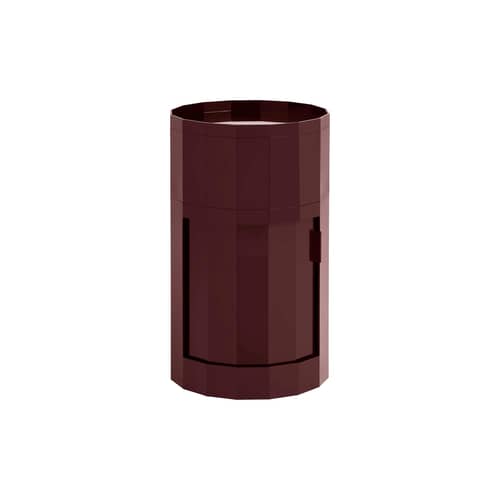 Rangement Facet High / H 66 cm - 1 porte / Avec roulettes - Hay - Bordeaux - ABS recyclé