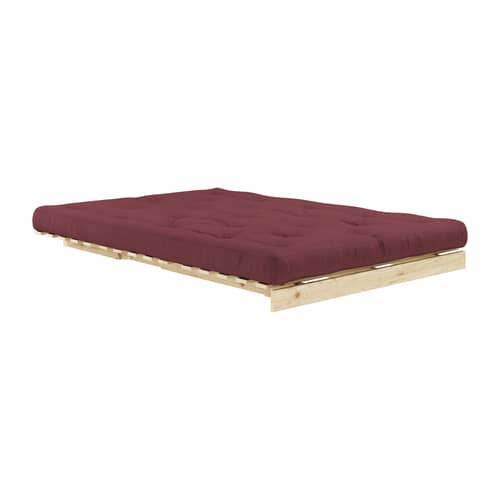Divano convertibile Roots legno rosso / L 140 cm - 3 posizioni / Struttura in pino chiaro - KARUP DESIGN - Bordeaux 710 / Pino chiaro - Espanso, Fibre riciclate miste, Pino massello certificato FSC, Tessuto