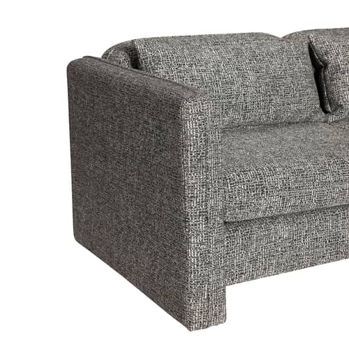 Sofa 2 Sitzer Soba textil grau / L 178 cm - HÜBSCH - Dunkelgrau - Furnier, Polyester-Gewebe, Polyurethan-Schaum