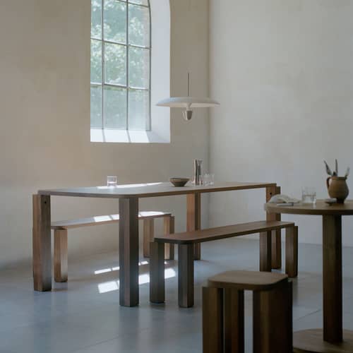 Sospensione Kantarell LED metallo bianco / Ø 55 cm - NEW WORKS - Bianco e Nichel - Acciaio, Alluminio