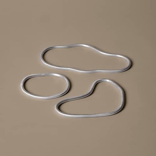 Sottopentola Pond metallo argento / Set di 3 anelli - Ferm Living - Alluminio - Alluminio