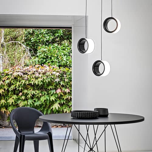 Suspension Lost LED plastique blanc noir / Large - Ø 36 cm / Seconde vie - Magis - Ø 36 cm / Noir & blanc - ABS
