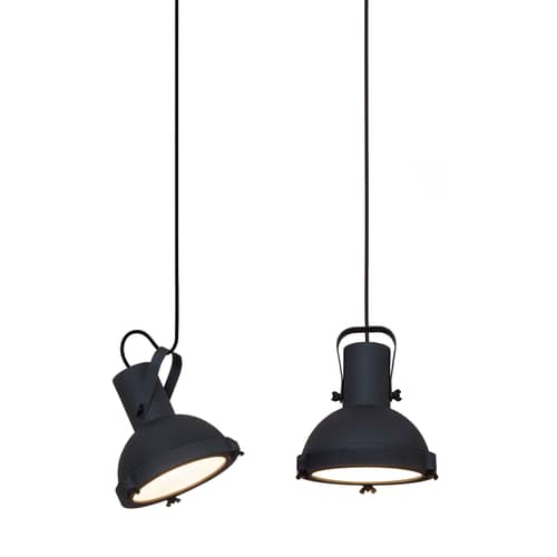 Suspension Projecteur 165   / Ø 17 cm - Le Corbusier, réédition 1954 - Nemo - Anthracite-bleu foncé - Aluminium peint, Verre opalin