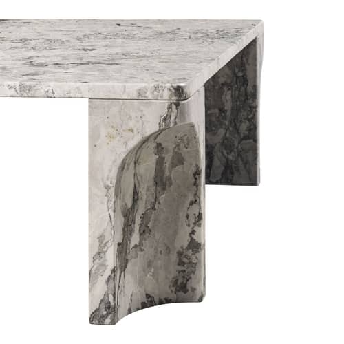 Table basse Doric marbre gris / 140 x 80 cm - Gubi - Marbre gris orage - Marbre