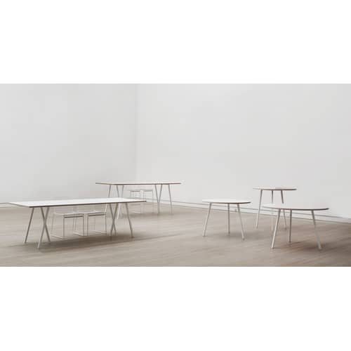 Table rectangulaire Loop  / L 180 cm - Stratifié finition linoleum - Hay - Noir - Acier laqué