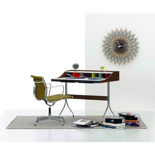 Uhr Sunflower Clock holz natur / By George Nelson, 1948-1960 / Ø 75 cm - Vitra - Birkenholz - Birke