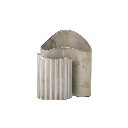 Vase Henaj keramik beige / Set aus 2 Vasen - Steingut - Bloomingville - Beige - Sandstein