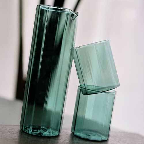Bicchiere Sunlit vetro blu / 42,5 cl - HK LIVING - Blu - Vetro borosilicato