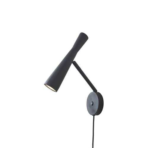Wandleuchte mit Stromkabel Bordeaux metall schwarz / Drehbar - It\'s about Romi - Schwarz - Eisen