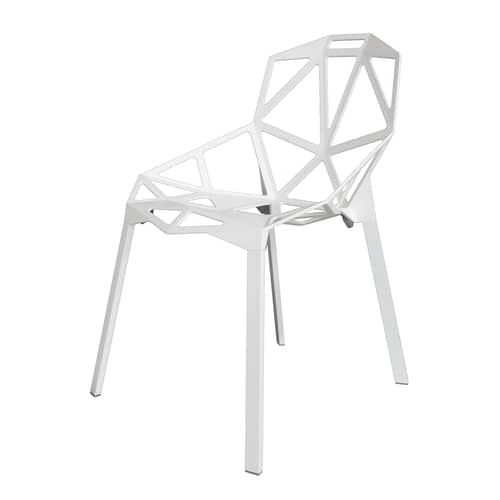 Chaise empilable Chair One métal blanc / Konstantin Grcic, 2003 - Magis - Blanc / Pieds blancs - Aluminium verni, Fonte d\'aluminium vernie