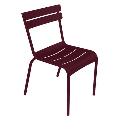 Chaise empilable Luxembourg métal violet - Fermob - Cerise noire - Aluminium laqué