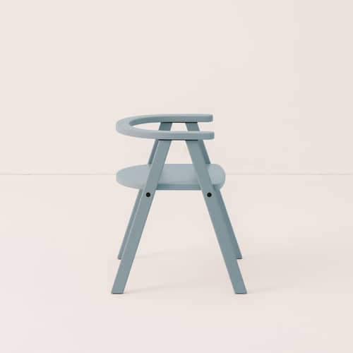 Chaise enfant Growing Green bois bleu - NOBODINOZ - Bleu ciel - Hêtre massif