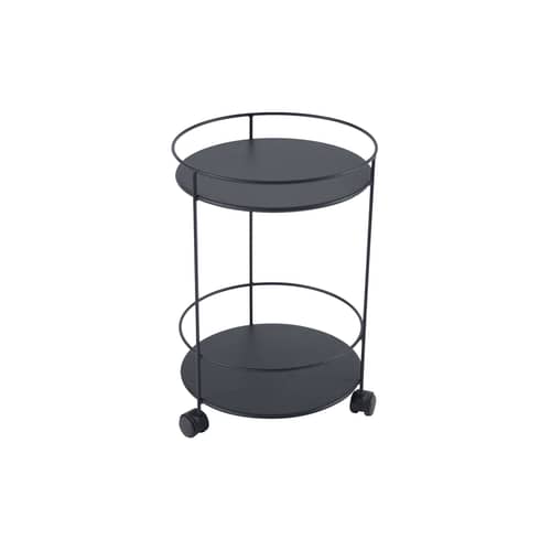 Chariot Guinguette /Ø 40 x H 62 cm - Plateau plein - Fermob - Carbone - Acier laqué