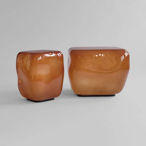 Ishi Medio Coffee table glass orange / 50 x 50 x H 39 cm - 101 COPENHAGEN - Caramel - Glass