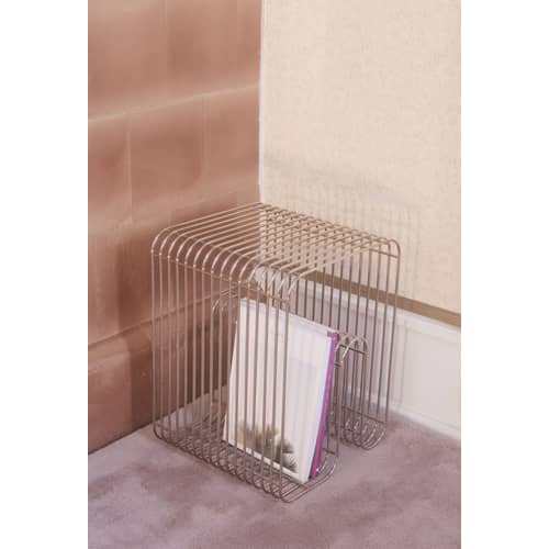 Curva Stool metal silver / End table - AYTM - Silver - Chrome plated iron