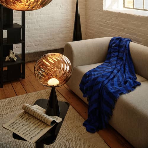 Ridge Cushion textile blue / 45 x 45 cm - Hand-woven - Tom Dixon - Indigo - Cotton, Wool