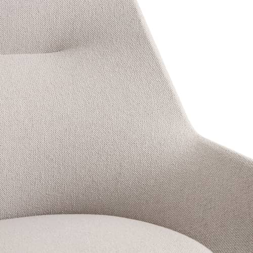 Fauteuil lounge O2 tissu beige - Hay - Gris clair doux - Acier thermolaqué, Mousse moulée, Tissu autoportant