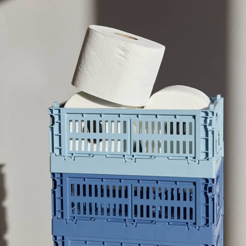 Korb Colour Crate plastikmaterial blau Small / 17 x 26,5 cm - Recycelt - Hay - Hellblau - Recyceltes Polypropylen