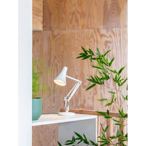 Lampe de table 90 Mini Mini LED / LED - Branchement secteur ou USB - Anglepoise - Blanc Jasmin - Acier, Aluminium, Fonte