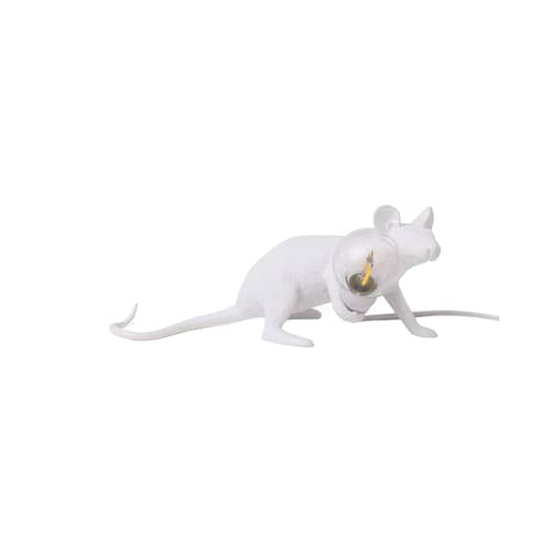 Lampe de table Mouse Lie Down #3/  Souris allongée - Seletti - Blanc - Résine