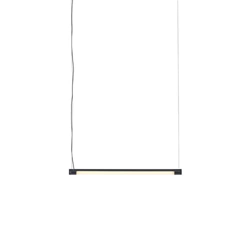Fine LED Pendant metal black / L 60 cm - Horizontal or vertical position - Muuto - L 60 cm / Black - Moulded aluminium, Plastic