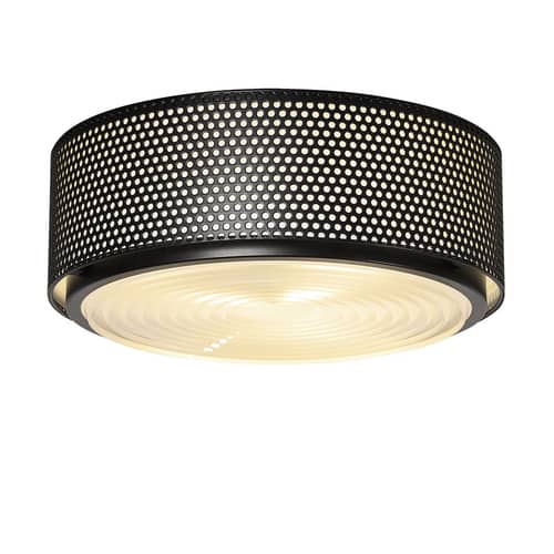 Plafonnier G13 Large métal noir / Réédition 1952, Pierre Guariche - SAMMODE STUDIO - Noir - Métal, Verre