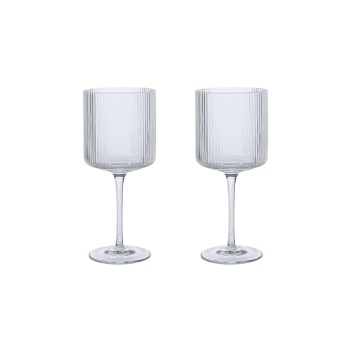 Rotweinglas Ripple glas transparent / Set von 2 - 32,5 cl - Ferm Living - Transparent - mundgeblasenes Glas
