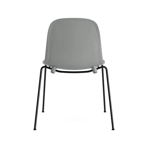 Sedia impilabile Form materiale plastico grigio / 4 gambe metalllo - Normann Copenhagen - Grigio - Acciaio laccato, Polipropilene