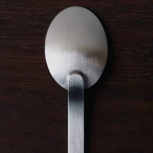 Set de couverts Stelo métal / 4 pièces - Ferm Living - Acier brossé - Acier inoxydable brossé