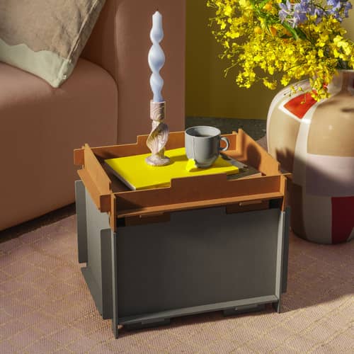 Stacie Stacking box wood grey / 44 x 34 x H 28 cm - MDF - BROSTE COPENHAGEN - Light grey - MDF