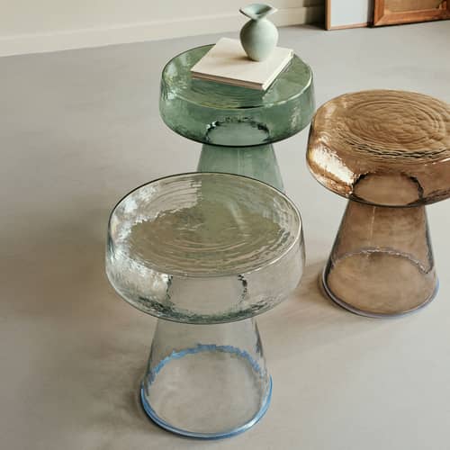 Table d\'appoint Clara verre vert / Ø 39 x H 44 cm - BROSTE COPENHAGEN - Vert - Verre