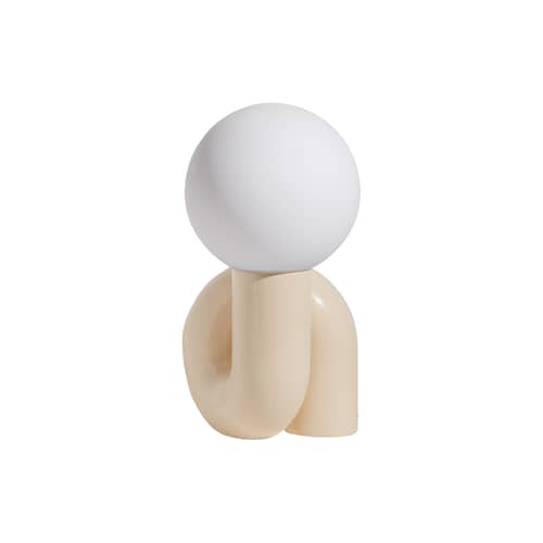 Neotenic LED Grande Table lamp ceramic beige /L 34 x H 51 cm - Petite Friture - Vanilla (glossy) / 2,700 K - Ceramic, Mouth blown glass