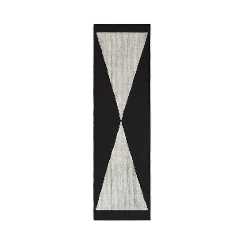 Tapis Wedge noir / 70 x 250 cm - Tom Dixon - Noir & blanc - Laine