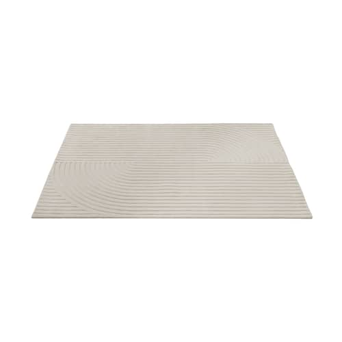 Teppich Relevo Quattro textil weiß / 170 x 240 cm - Muuto - Gebrochen weiß - Wolle aus Neuseeland