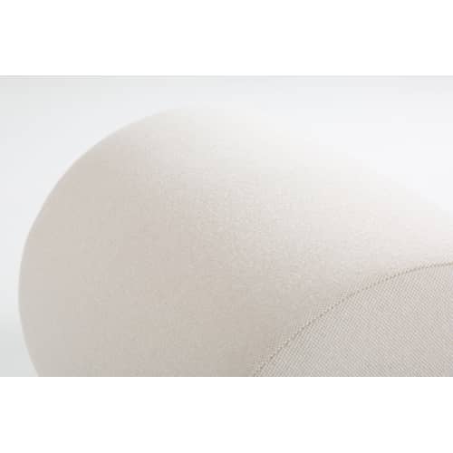 Banc rembourré Place des Petits Pères Court par José Lévy / L 60 cm - Exclusivité Made In Design - Lelièvre Paris - Blanc / Frêne noir - Frêne laqué, Mousse, Tissu