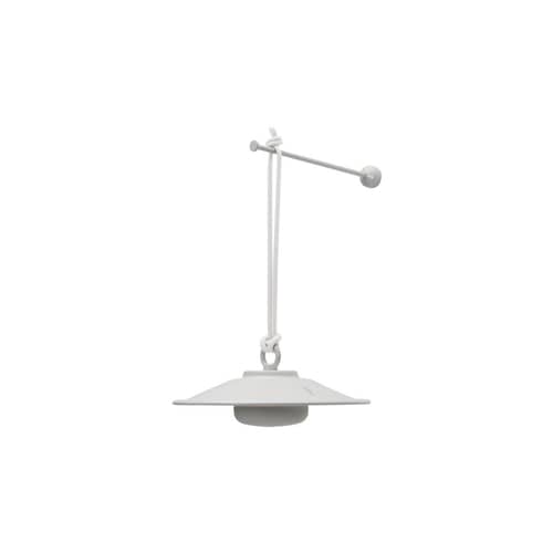 Outdoor-Wandleuchte Chap-O metall grau / Schnurlose Lampe - Fatboy - Hellgrau - Beschichtetes Metall