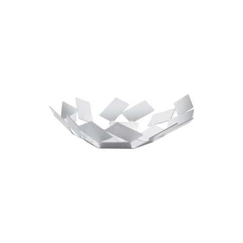 Corbeille La Stanza dello Scirocco métal blanc / Ø 24 x H 6 cm - Mario Trimarchi, 2009 - Alessi - Blanc - Acier inoxydable