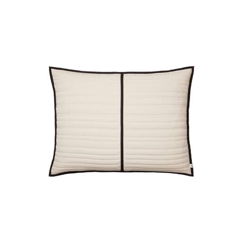 Coussin Vari blanc / 60 x 80 cm - Matelassé - Ferm Living - Chocolat & naturel - Coton biologique, Plume, Polyester recyclé