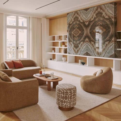Gepolsterter Sessel Neo textil gelb - NV GALLERY - Gelb (Tweed) - FSC-zertifiziertes Holz, High Density-Schaum, Tissu Tweed