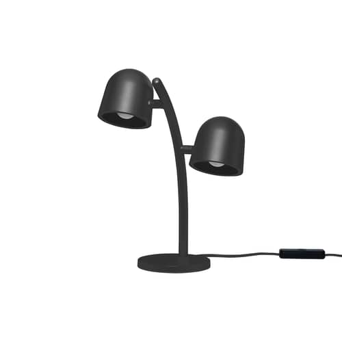 Lampada da tavolo Little Lebow metallo grigio / 2 Riflettori puntati su - Fatboy - Antracite - Acciaio, Alluminio