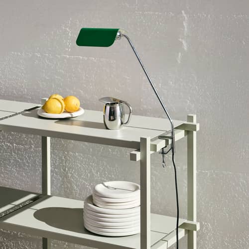 Lampe de bureau Apex Desk Clip / Base étau - Orientable / H 43 cm - Hay - Bordeaux - Acier chromé, Acier peint