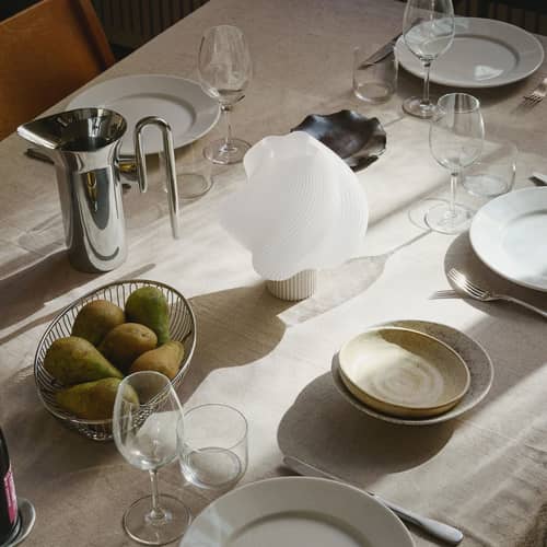 Lampe sans fil rechargeable Soft Serve beige - CRÈME ATELIER - Gousse de vanille / blanc - PLA recyclé