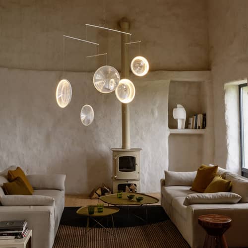 Focus X5 Pendant metal white / LED - L 160 x H 131 cm - DCW éditions - White - Aluminium, PMMA
