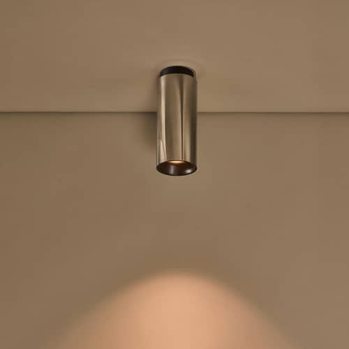 Plafonnier Tobo C65 métal / Ø 6,5 x H 16,5 cm - DCW éditions - Nickel - Acier