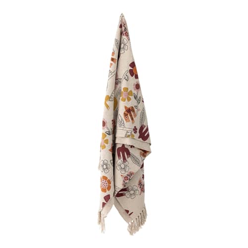 Plaid Vivielle / 160 x 130 cm - Bloomingville - Naturel - Fibres recyclées mélangées