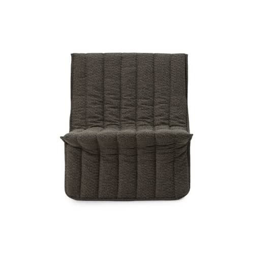 Poltrona imbottita Limit OUTDOOR tessuto grigio / Ripubblicato nel 1974 - Normann Copenhagen - Antracite -  Ouate, Acciaio, Tessuto outdoor