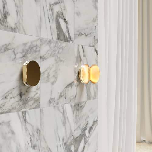 Applique Poudrier LED / Miroir - DCW éditions - Doré - Acier, Verre
